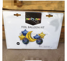 Load image into Gallery viewer, 7 pc Moon Star Ramadan Mubarak Foil Balloons Kit for Ramadan Decorations overbookedatm