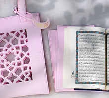 Load image into Gallery viewer, Elegant Quran Gift Set with Leather Bag | مجموعة هدايا القرآن الكريم الأنيقة مع حقيبة جلدية overbookedatm