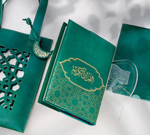 Load image into Gallery viewer, Elegant Quran Gift Set with Leather Bag | مجموعة هدايا القرآن الكريم الأنيقة مع حقيبة جلدية overbookedatm
