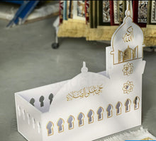 Load image into Gallery viewer, Mosque-Shaped Quran and Prayer Mat Forex Stand | حامل القرآن وسجادة الصلاة بتصميم مصنوع من الـ "فوركس" overbookedatm