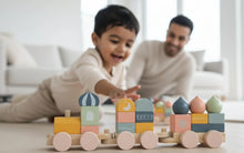 Load image into Gallery viewer, Islamic Wooden Train Set, Islamic Blocks Activity Toy
