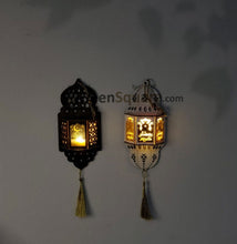 Load image into Gallery viewer, Ramadan Wooden Wall Hanging Lantern Decoration LED Lamp - Small Size overbookedatm
